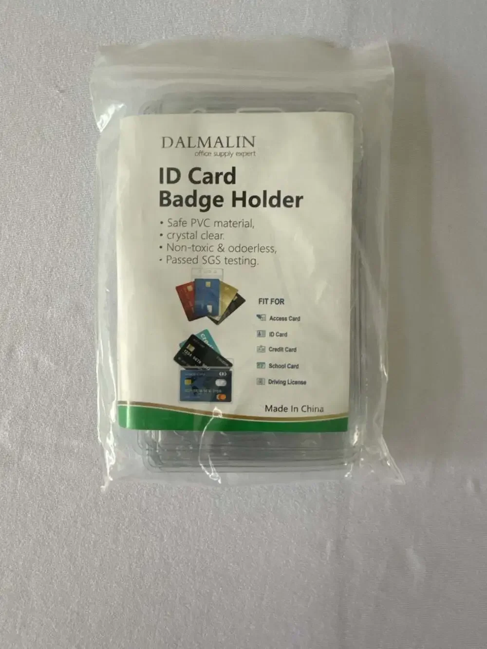 DALMALIN 10 Pack Clear Vertical PVC ID Card Badge Holders (b59)